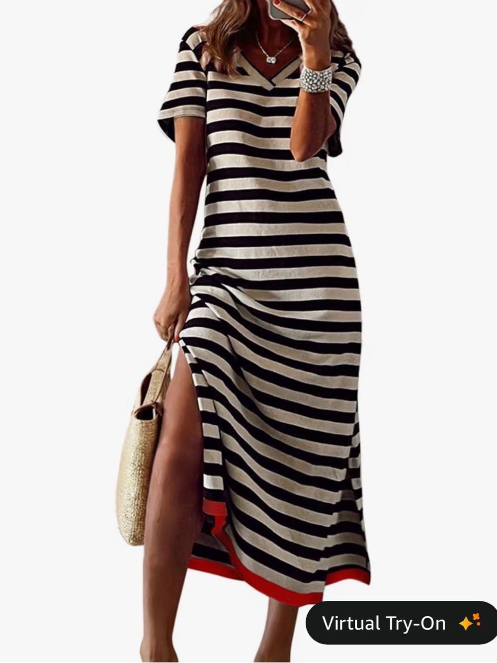 Dokotoo Striped T-Shirt Dress